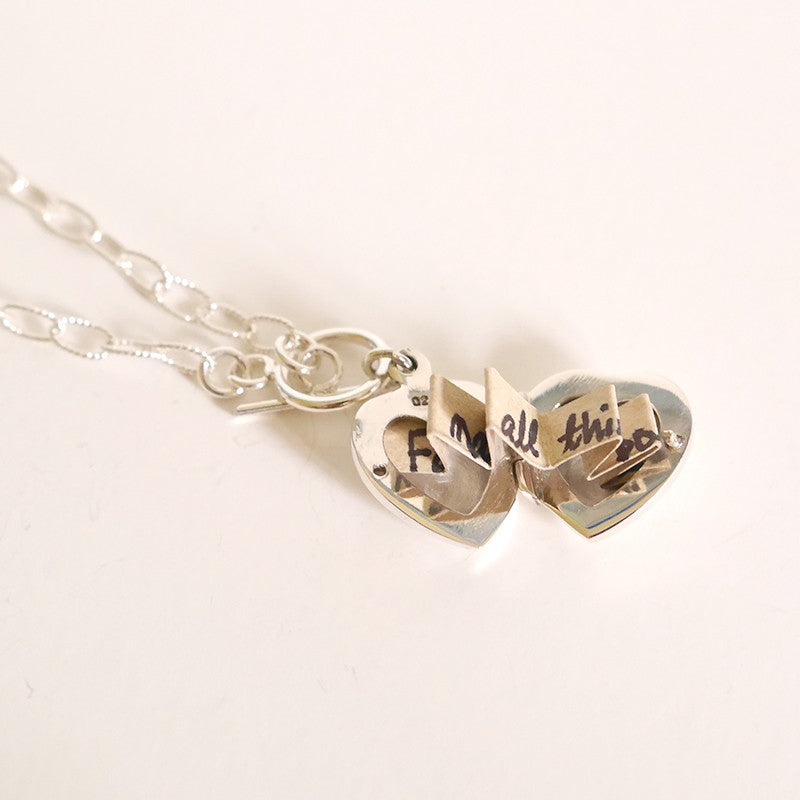 Where Love Is Kept Heart Locket Sterling Silver Necklace 17'' Length