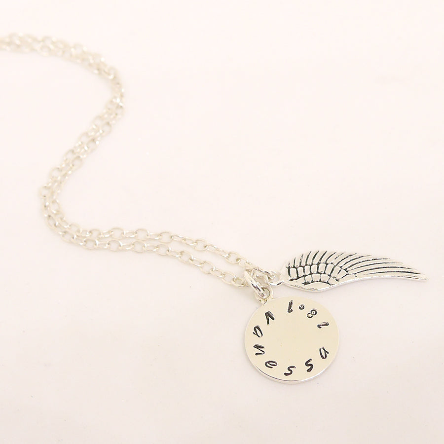 Name Necklace With Angel Wing