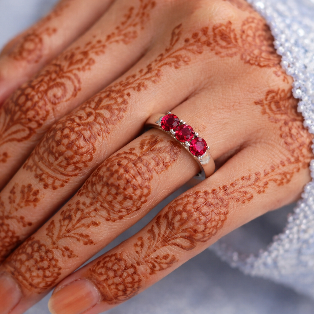 Heirloom Gemstone Ring: Midnight Sapphire, Ruby Red & Classic Brilliance