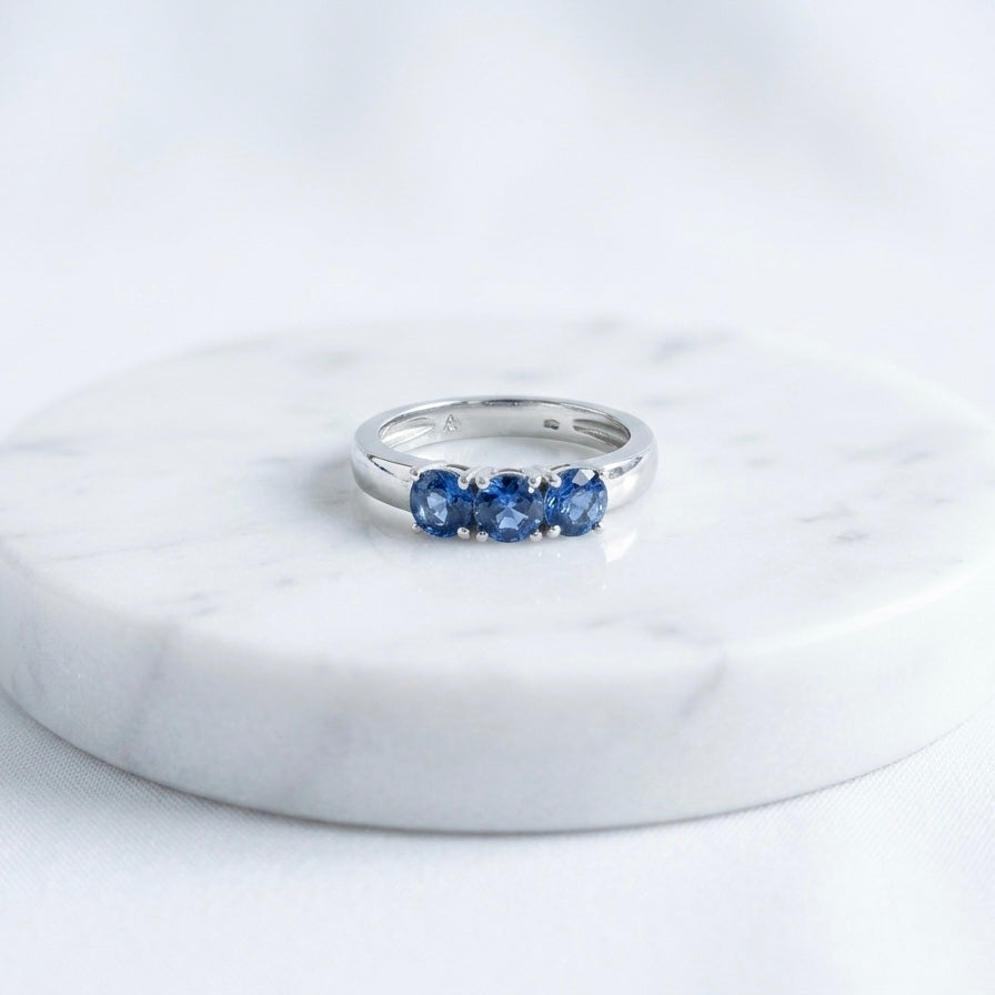 Heirloom Gemstone Ring: Midnight Sapphire, Ruby Red & Classic Brilliance