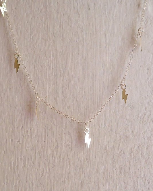 Be Fearless Thunderbolt Sterling Silver Choker Necklace