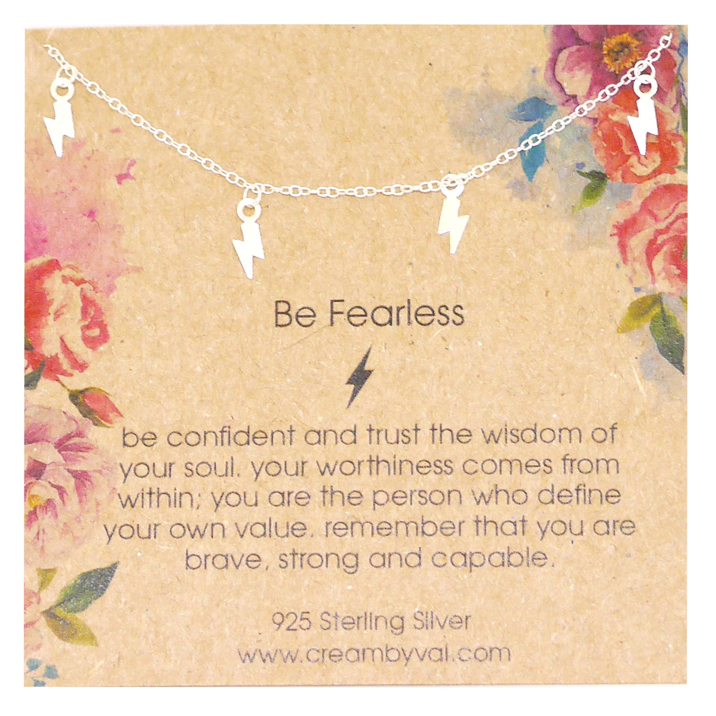 Be Fearless Thunderbolt Sterling Silver Choker Necklace