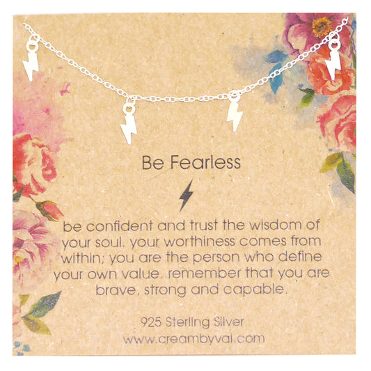 Be Fearless Thunderbolt Sterling Silver Choker Necklace