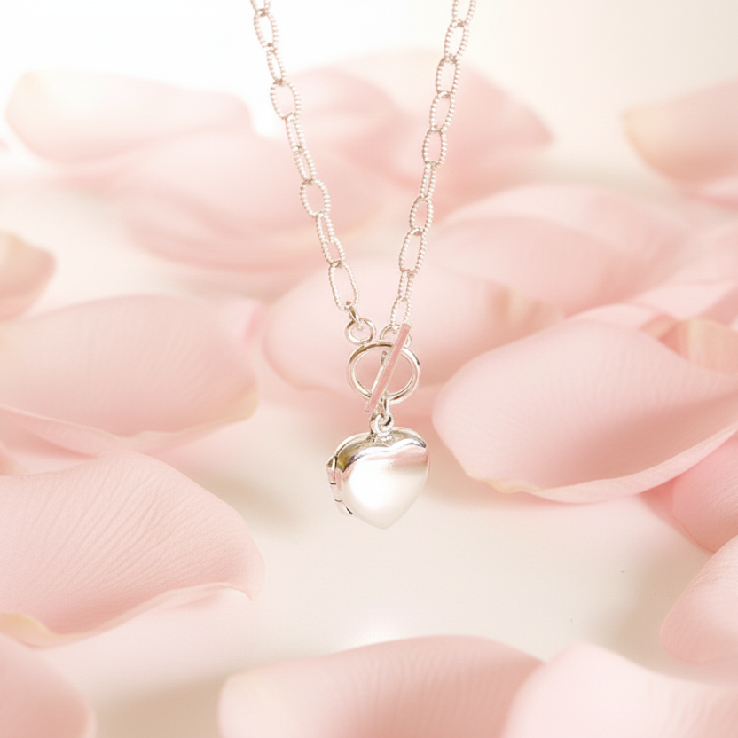 sterling silver heart locket for valentine day