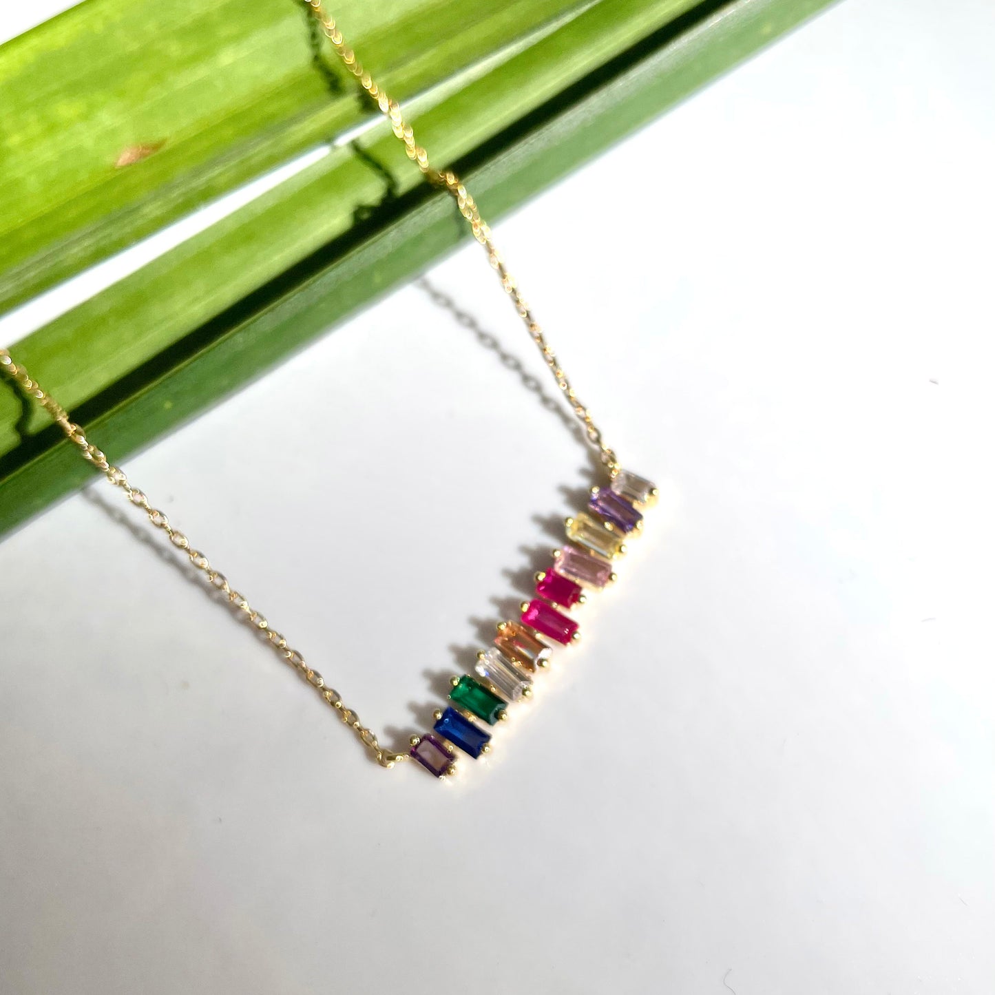 Lifelong Friend Rainbow Gem Gold Plated Necklace