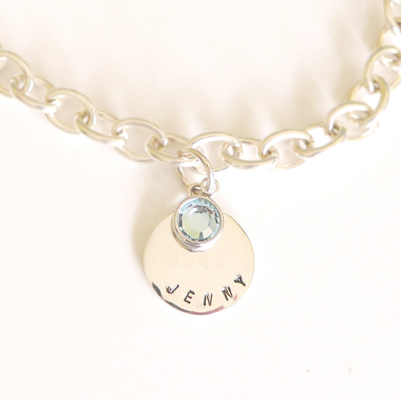 Personalized Birthstone Sterling Bracelet