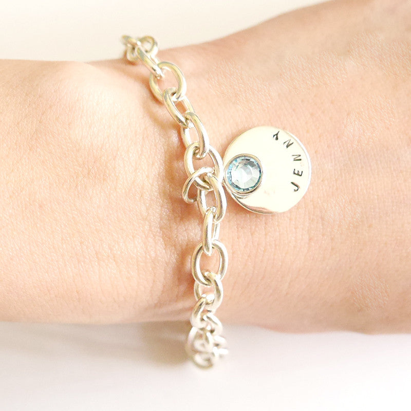 Personalized Birthstone Sterling Bracelet