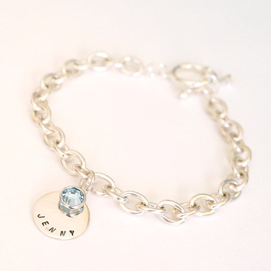 Personalized Birthstone Sterling Bracelet