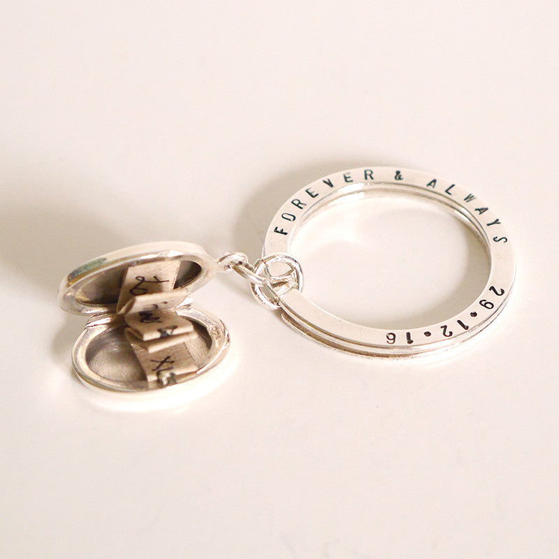 Personalized Locket Keychain Sterling Silver