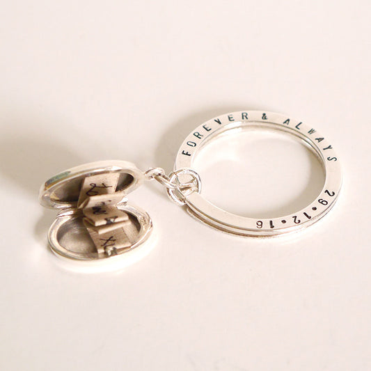 Personalized Locket Keychain Sterling Silver