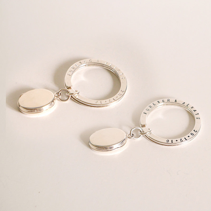 Personalized Locket Keychain Sterling Silver