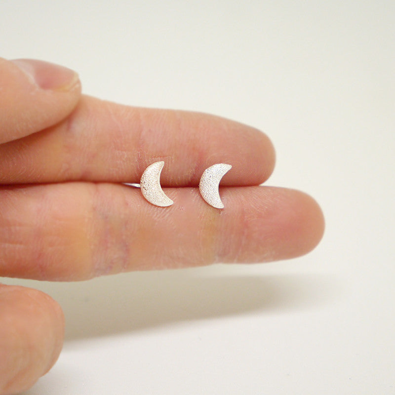 Crescent Moon Stud Earrings