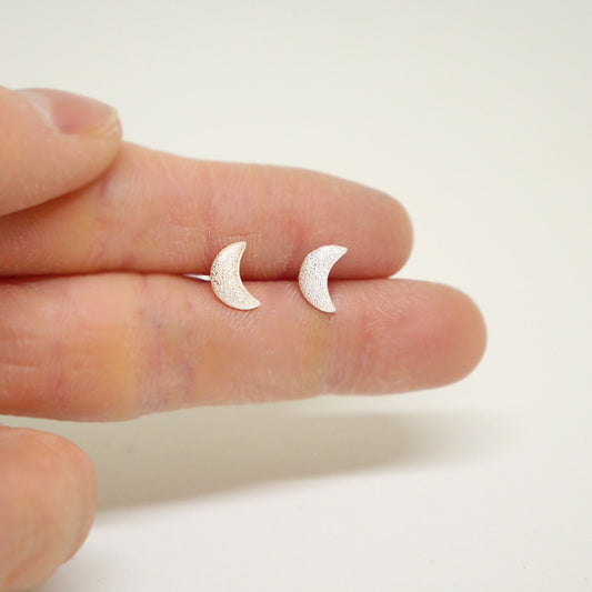 Crescent Moon Stud Earrings