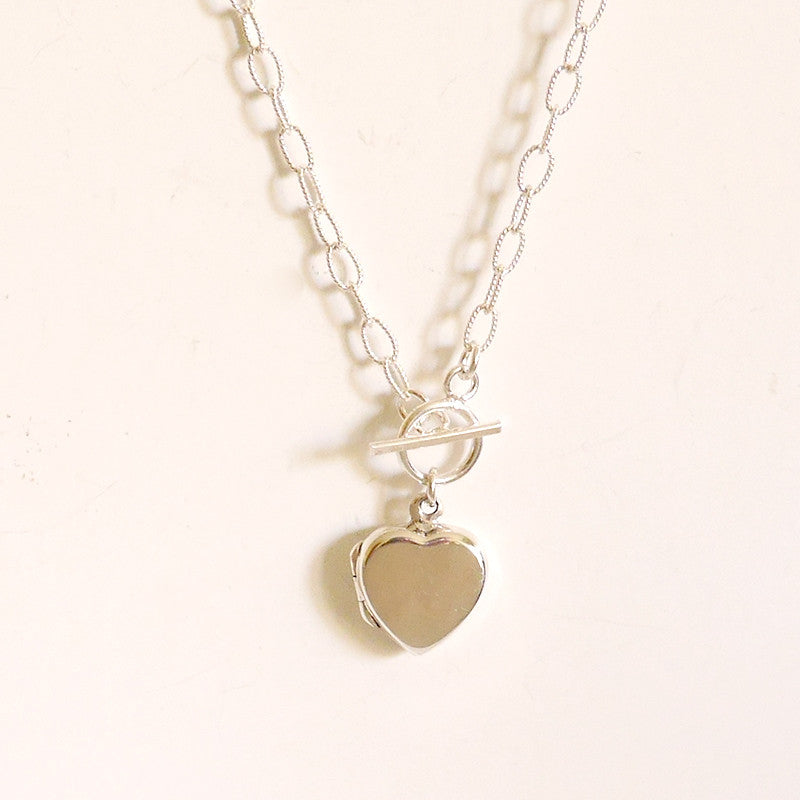 Heart Locket Sterling Silver Necklace