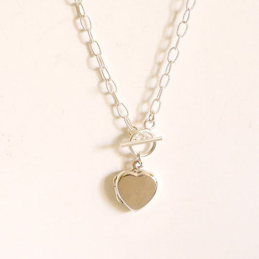 Heart Locket Sterling Silver Necklace