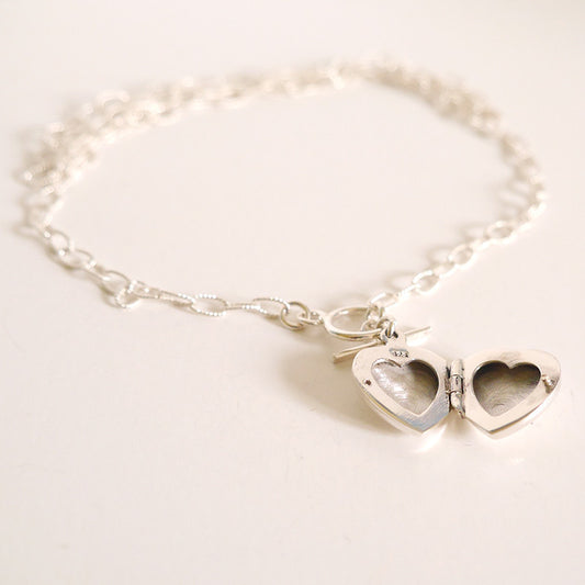 Heart Locket Sterling Silver Bracelet