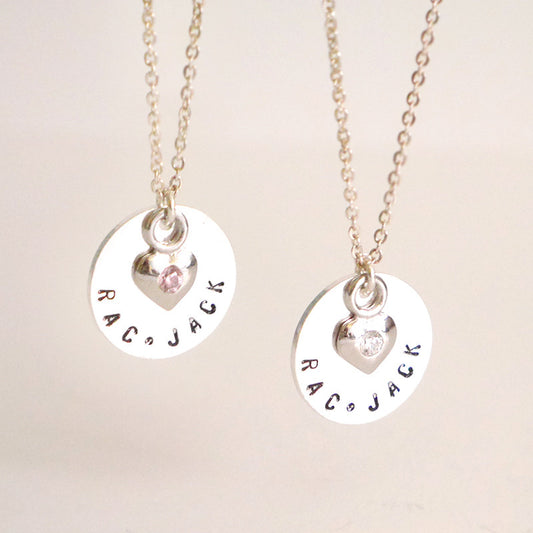 Personalized Necklace With Heart CZ