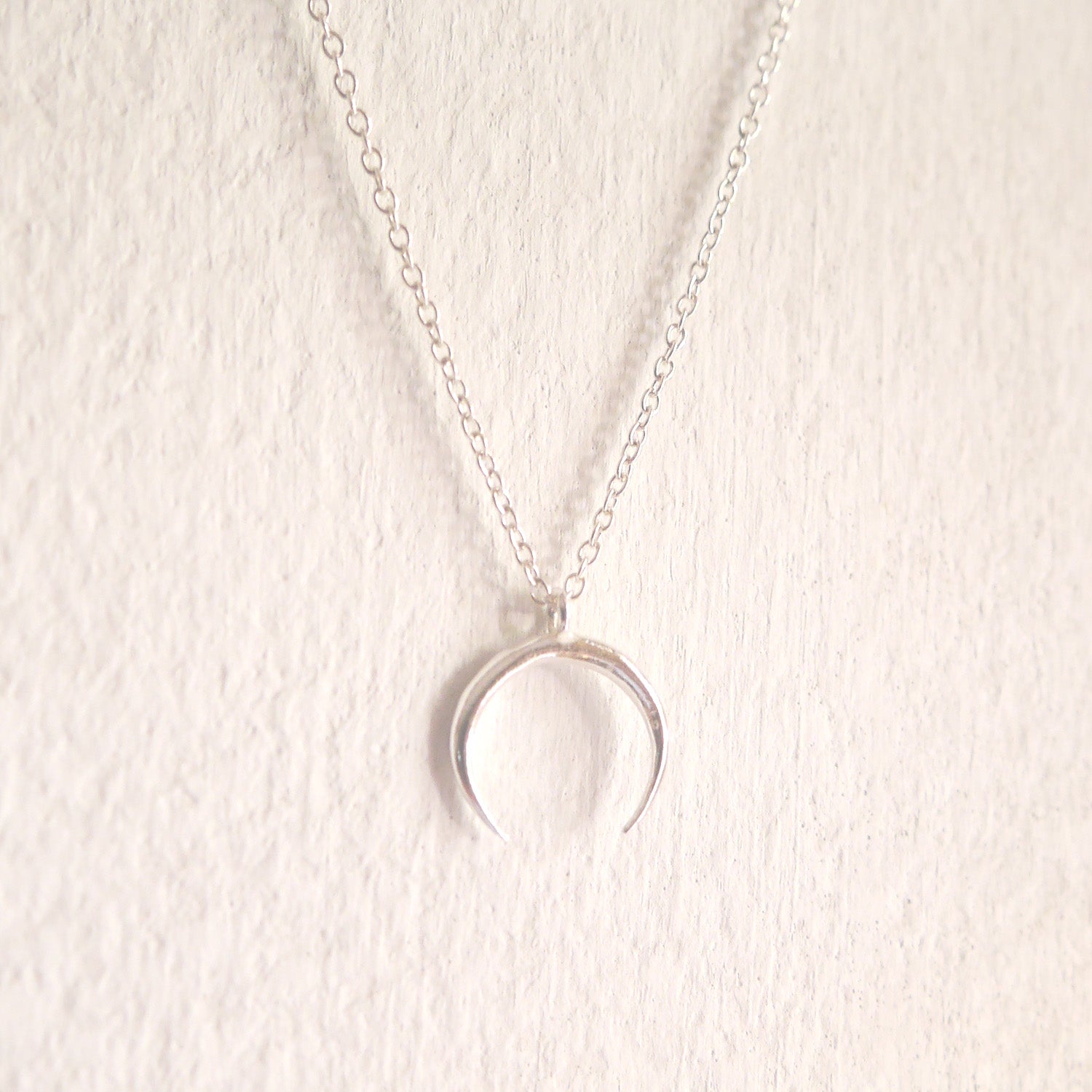 silver crescent necklace