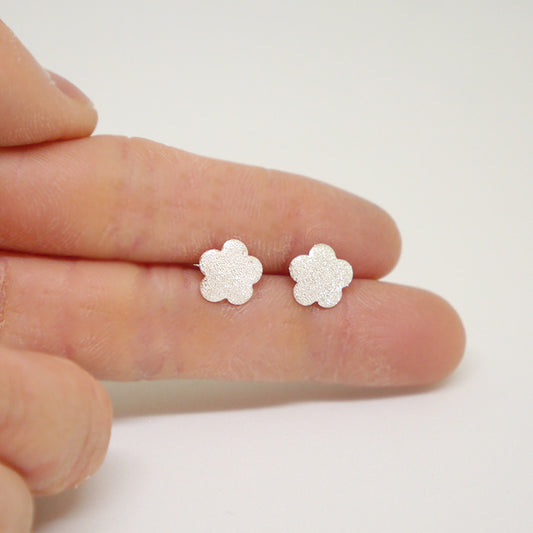 Silver Flower Stud Earrings